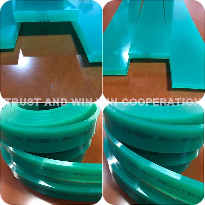 Free Shipping !!! Green 50mm*9mm*4000mm!!! Screen Printing Flat Squeegee Rubber_75A Durometer