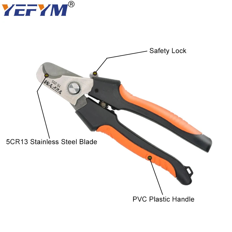 YE-205/205A cable cutter stripper pliers industrial level cutter ability 24mm2/38mm2 diameter 10mm/16mm 5CR13 steel tools