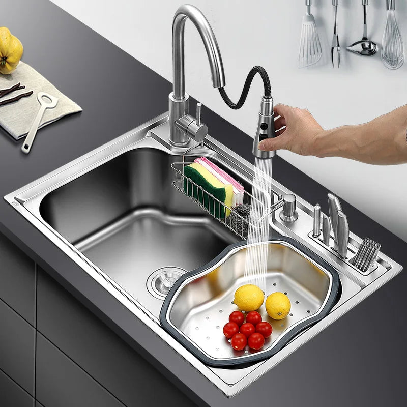kitchen sink above counter or udermount sinks vegetable washing basin stainless steel single bowl 1.2mm thickness sinks kitchen
