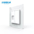 Livolo EU Standard Manufacture Telephone  Wall Outlet plug Socket, Crystal Glass Panel, tel plugs