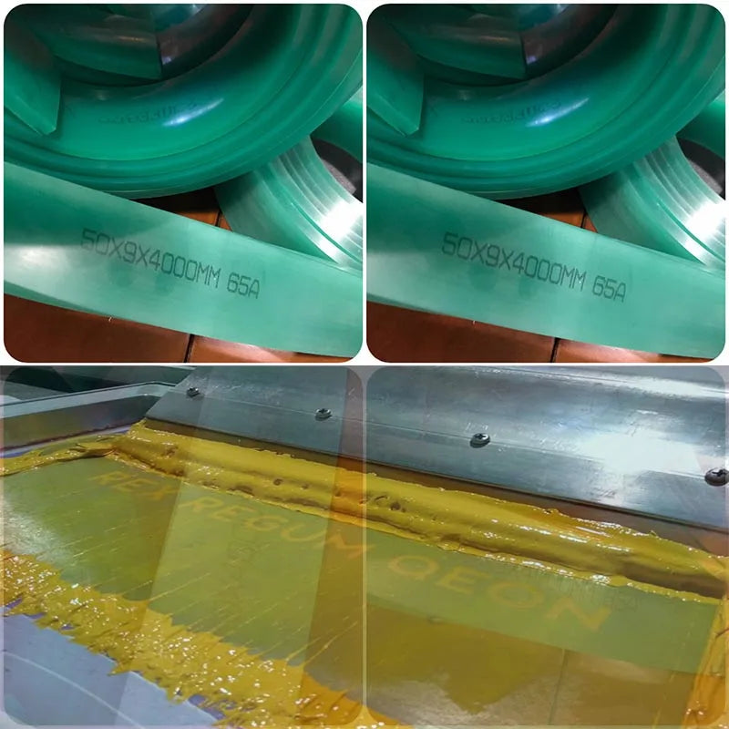 Free Shipping !!! Green 50mm*9mm*4000mm!!! Screen Printing Flat Squeegee Rubber_75A Durometer