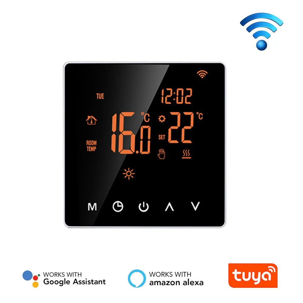 ME81 Tuya App Wifi Thermostat Mirror LCD Touch Screen for Electric/Water/Gas boiler warm floor, Google Home, Alexa