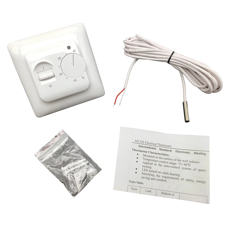 220V 16A 3A MINCO HEAT Water Electric Floor Heating Manual Room Thermostat Warm Floor Cable Temperature Controller