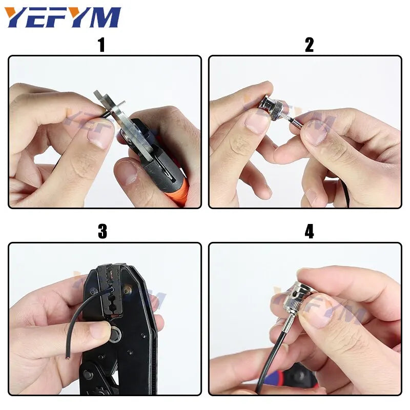 Coaxial Cable Crimping Pliers YF-05H YF Series For SMA/BNC RG58, 59, 62, 174,8, 11, 188, 233 Repair Connection Tools YEFYM
