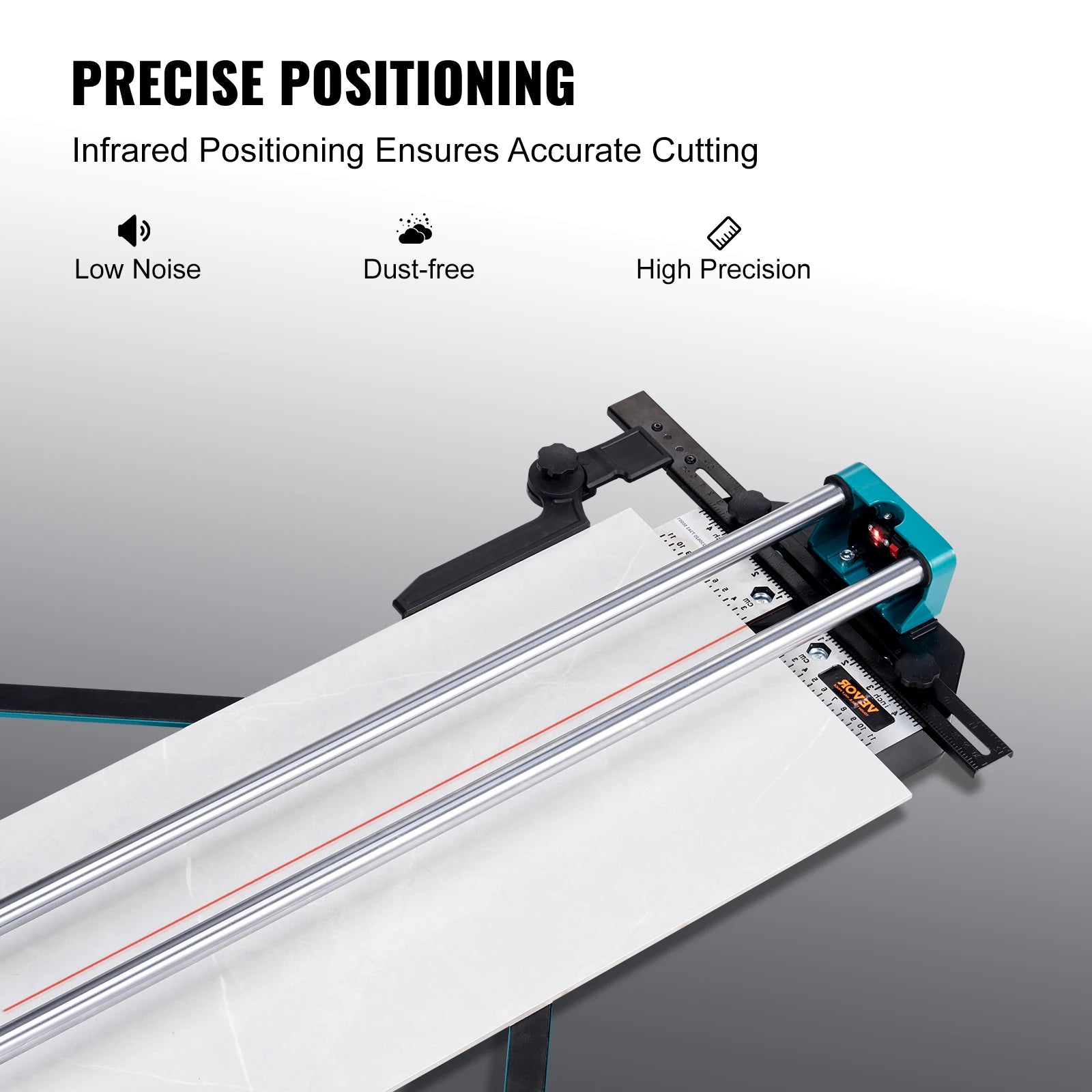 VEVOR Manual Tile Cutter Laser Positioning Single Rails W/ Supporting Feet Professional Push Knife for Cutting Ceramic Porcelain