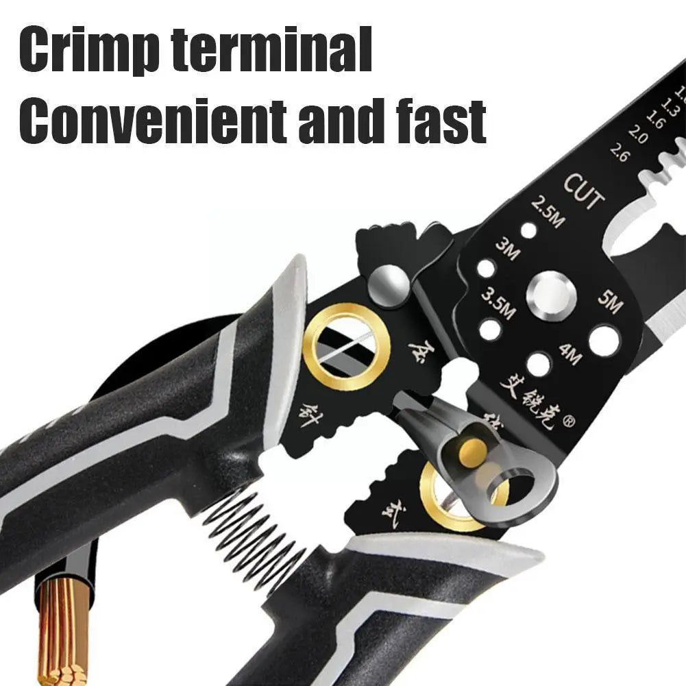 Wire Stripper Iron Wire Cutter Cable Cutter Wire Pliers Splitting Crimping Tool Electrician Clamper Winding K6G8