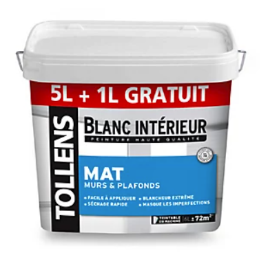 TOLLENS white interior matte wall and ceiling paint