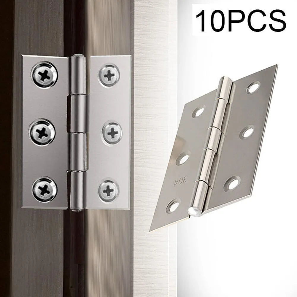 10 PCS Door Hinge Stainless Steel Window Cabinet Hinges Door Connector Picture Frame Flat Hinge Bookcase Furniture Hardware