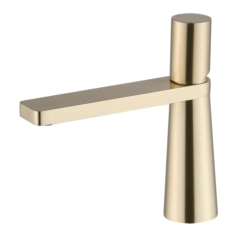 Bathroom Basin Faucet Brush Gold Solid Brass Faucet Sink Mixer Tap Hot and Cold Signle Lever Basin Faucet Free Shipping