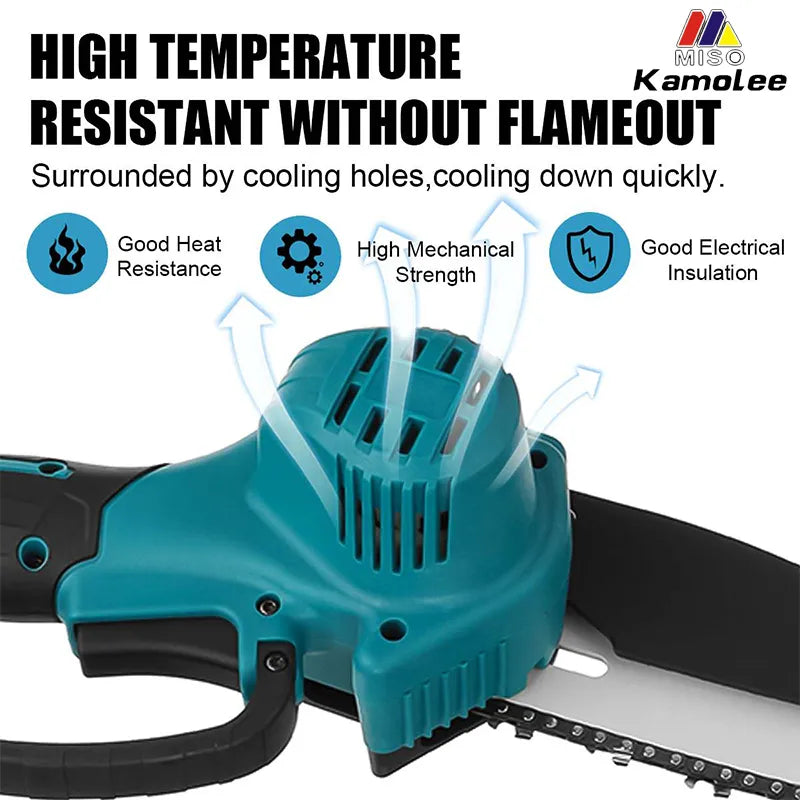 Kamolee Brushless Electric Chain Saw 24V 4/6/8 Inch Mini Chainsaw Wood Cutter Pruning Garden Power Tool For Makita 18V Battery